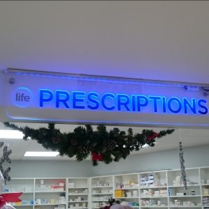 Perscriptions edge lit engraved sign 1 Perscriptions edge lit engraved sign 1